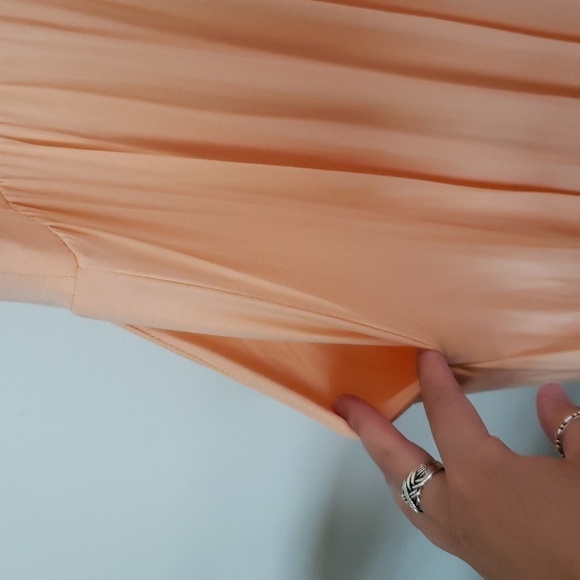 Torrid super soft knit orange sherbet midi maxi dress, tiered skirt, Torrid sz 1 - Picture 5 of 9